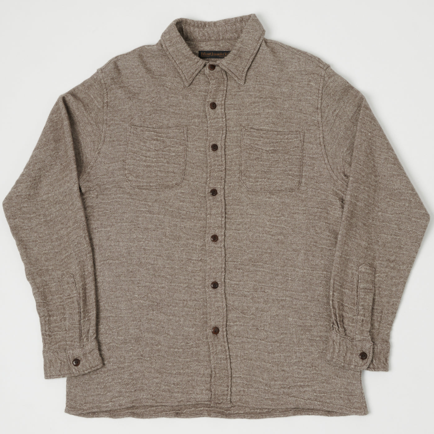 FULLCOUNT 4057 Wool Linen Shirt - Brown