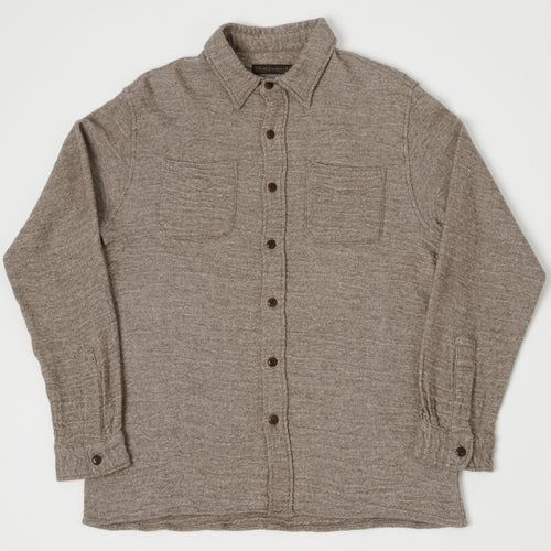 FULLCOUNT 4057 Wool Linen Shirt - Brown