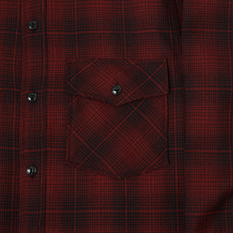 Full Count 4059-2 Ombre Check CPO Shirt - Red