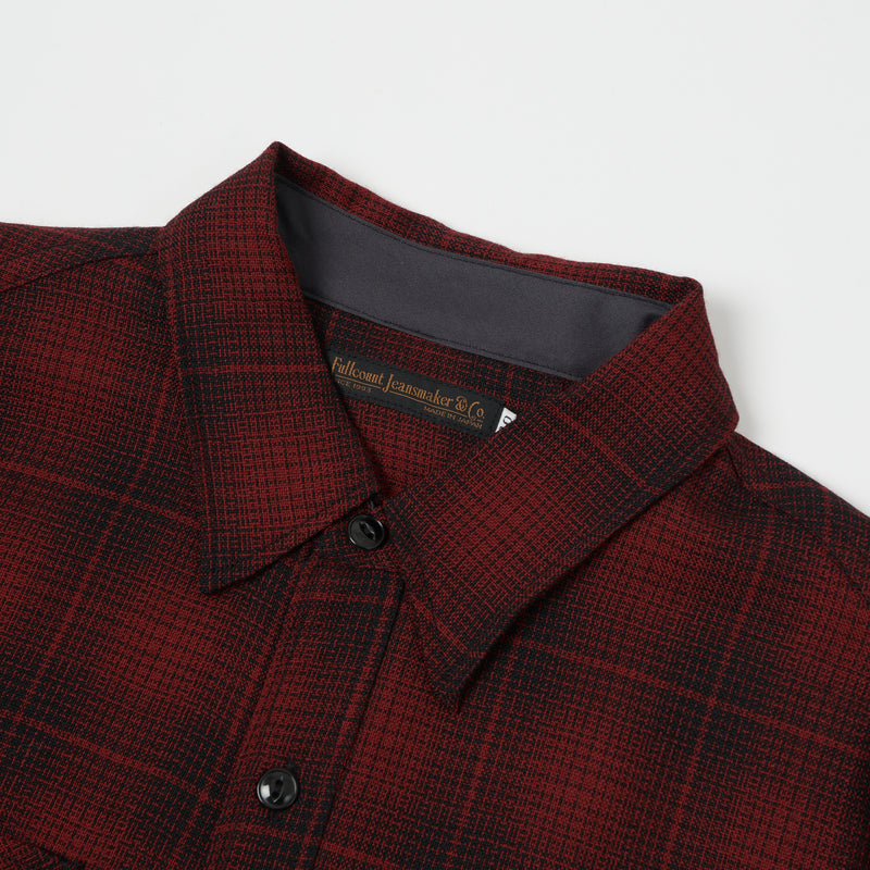 Full Count 4059-2 Ombre Check CPO Shirt - Red