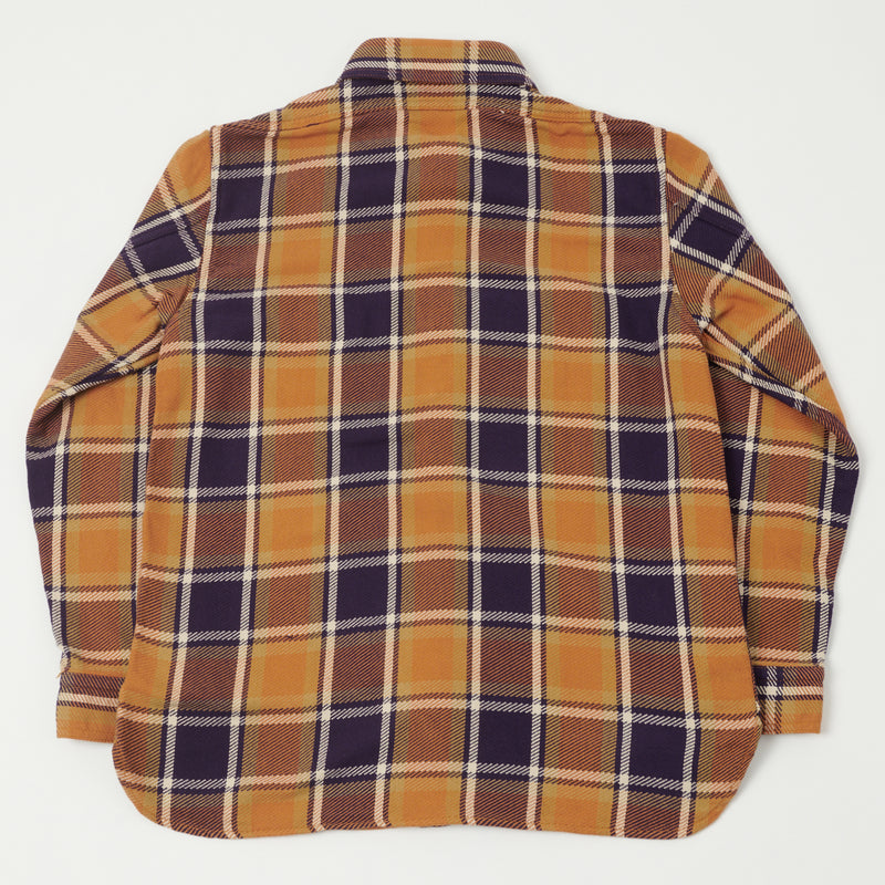 Full Count 4070 Original Check Flannel Shirt - Dull Orange x Purple