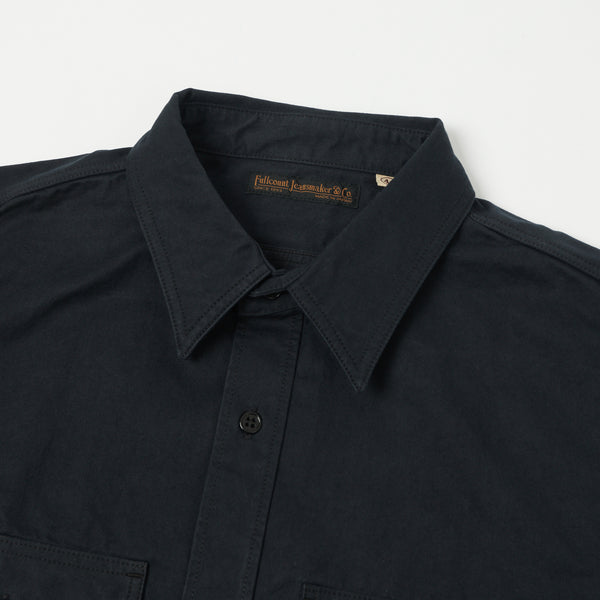 Full Count 4076 'Old Japanese Twill' Work Shirt - Ink Black