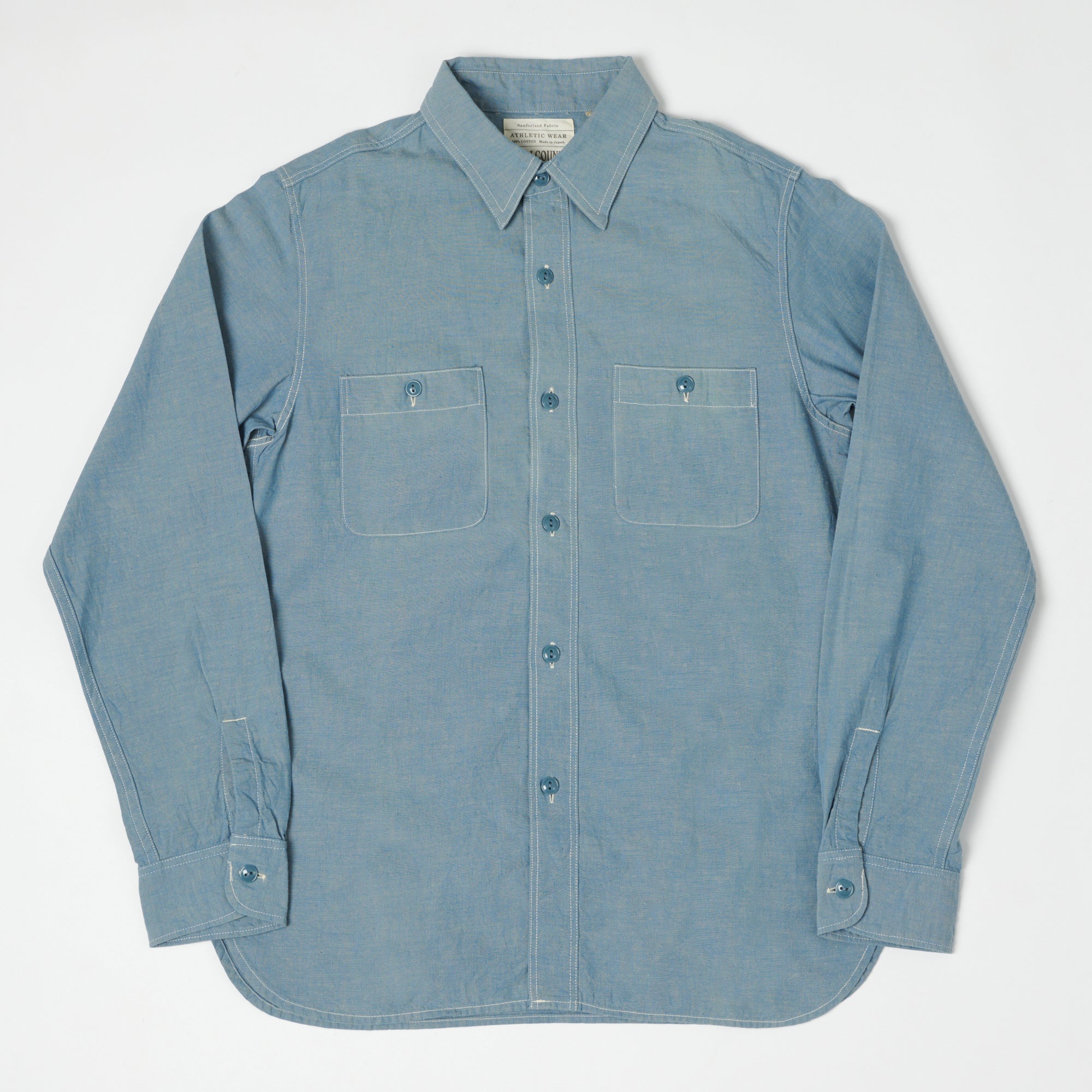 FULLCOUNT 4810 5oz Chambray Work Shirt - Light Blue