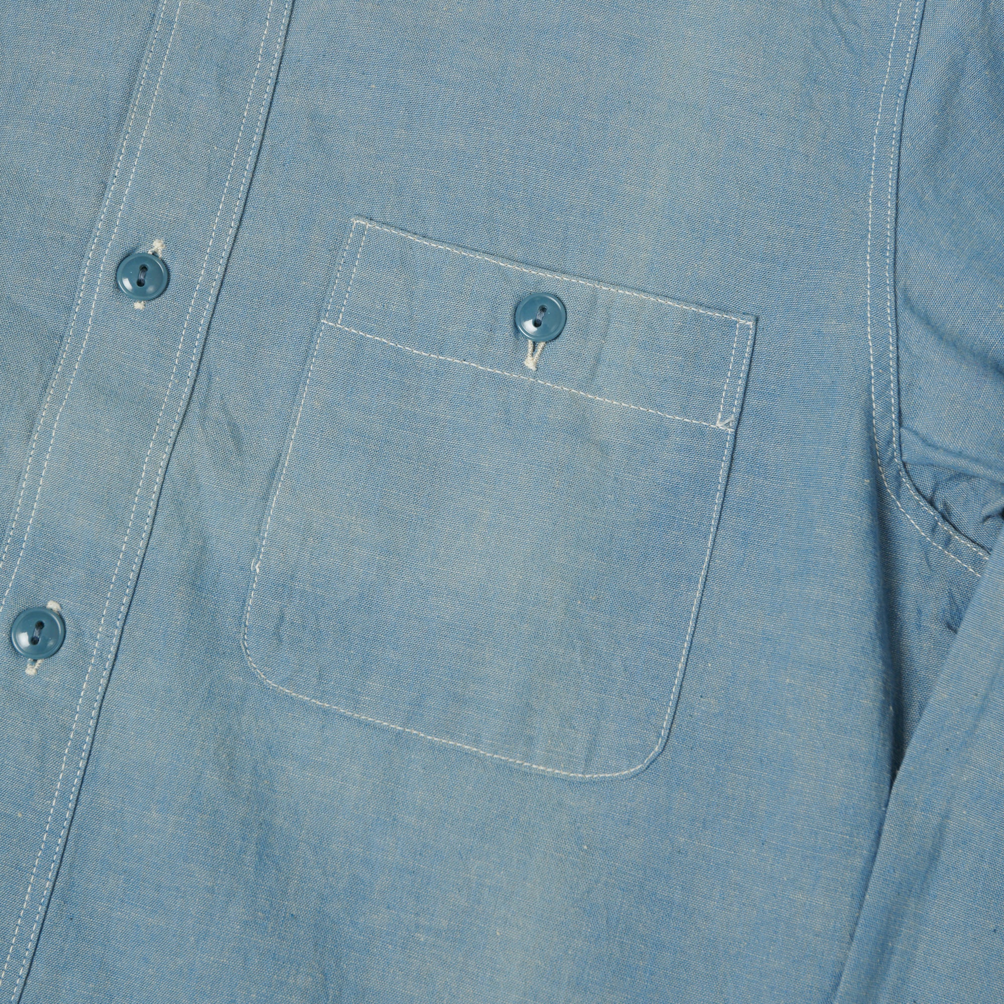 FULLCOUNT 4810 5oz Chambray Work Shirt - Light Blue