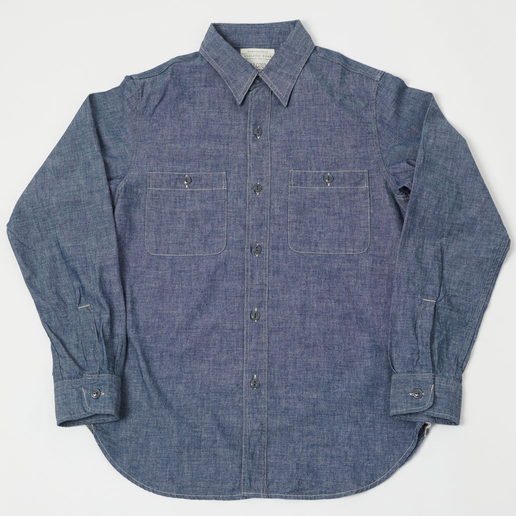 Full Count 4810-22 5oz Original Selvedge Chambray Shirt - Indigo Blue