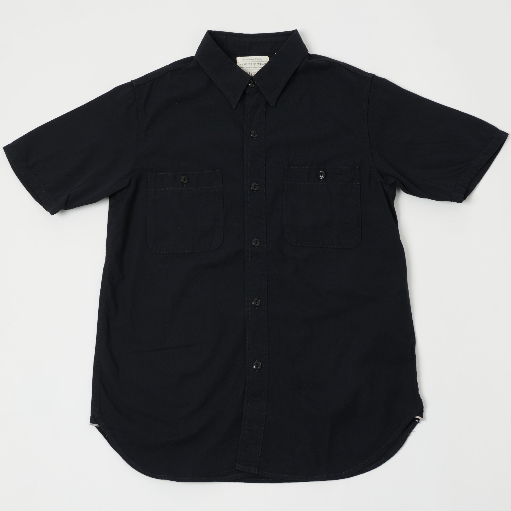 Full Count 4821 5oz Original Selvedge S/S Chambray Shirt - Black | SON ...