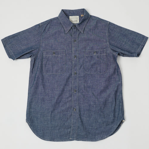 FULLCOUNT 4821 5oz Chambray Work Shirt - Indigo Blue