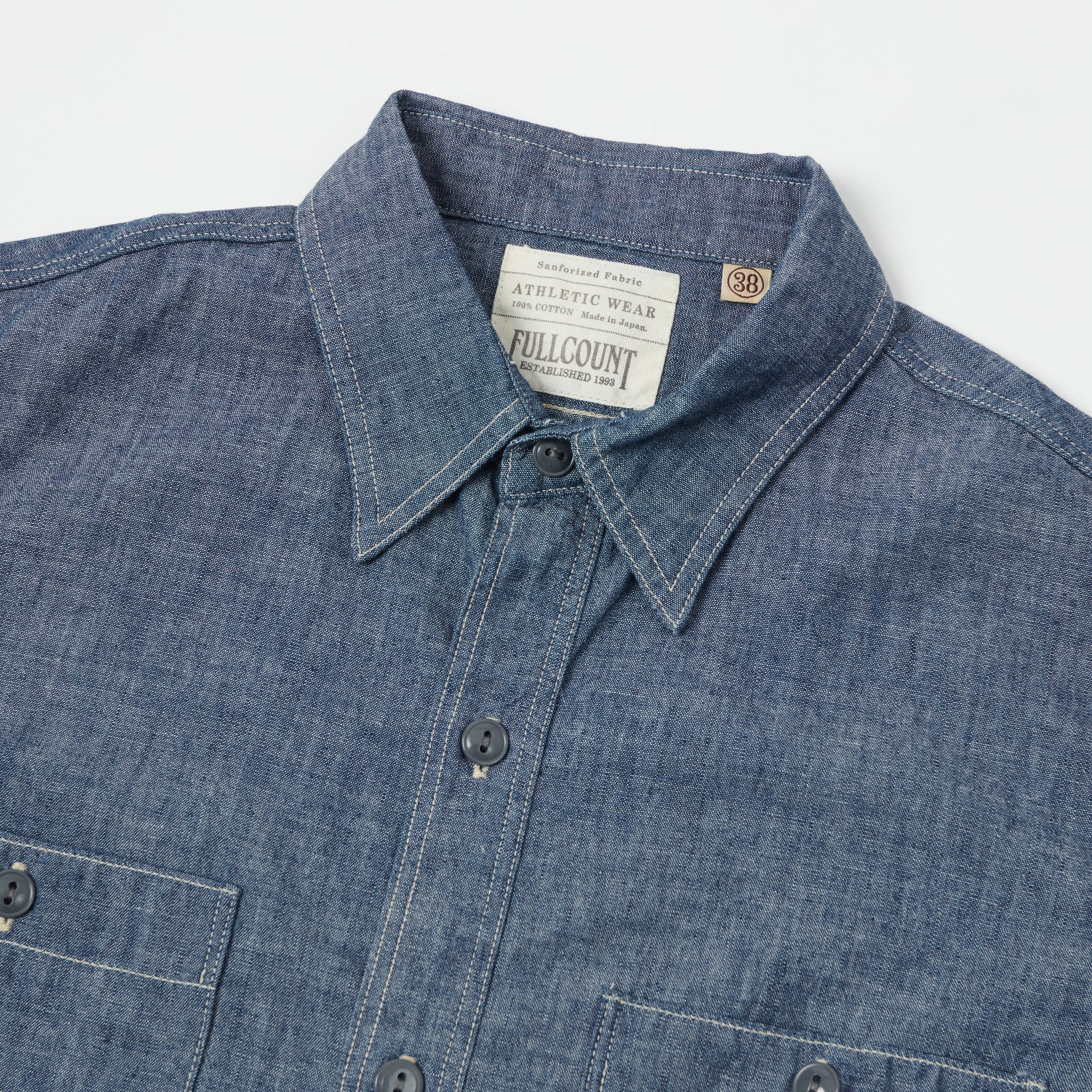 FULLCOUNT 4821 5oz Chambray Work Shirt - Indigo Blue