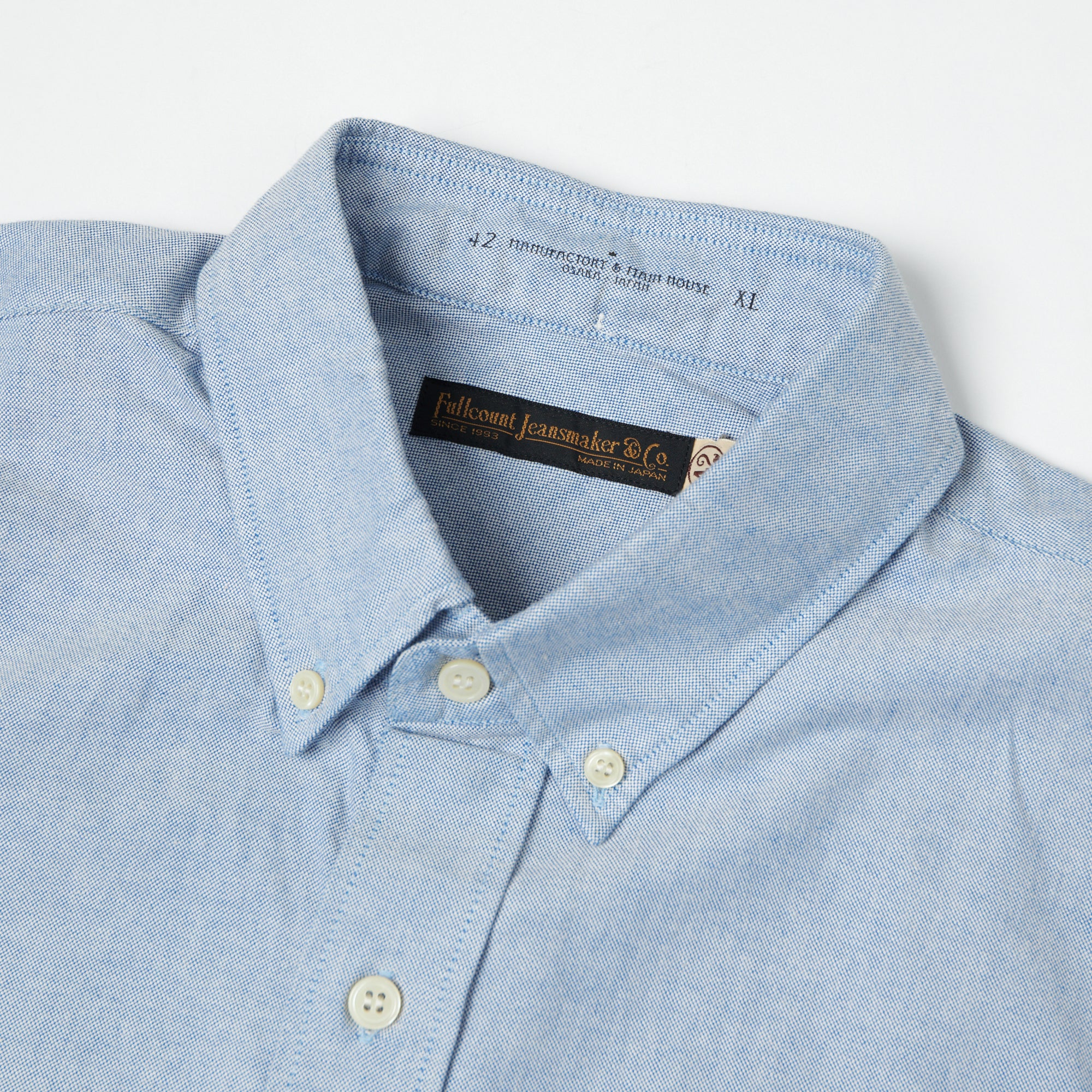 FULLCOUNT 4892 Oxford Cloth Button Down Shirt - Blue