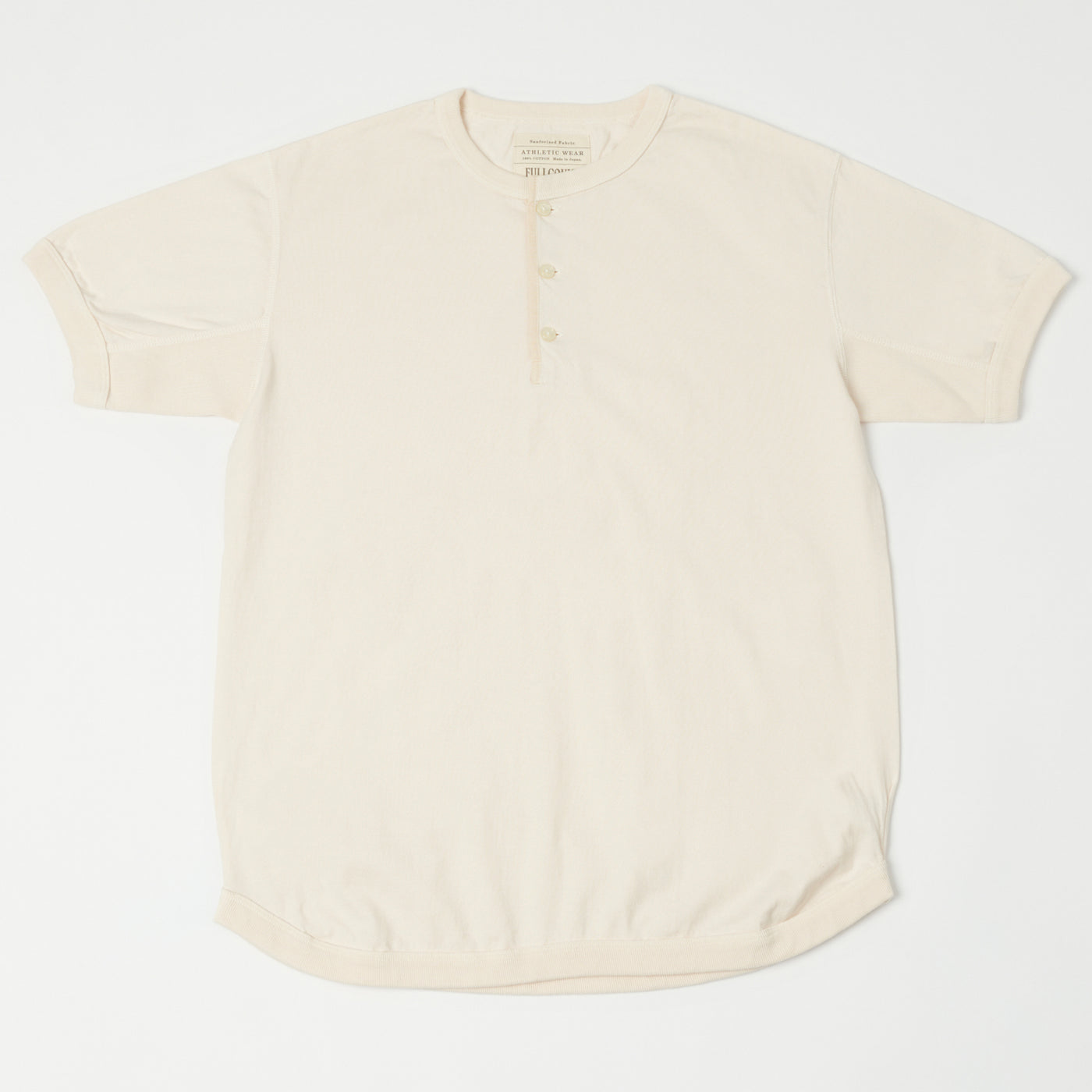 FULLCOUNT 5222H Flat Seam Heavyweight Henley - Ecru