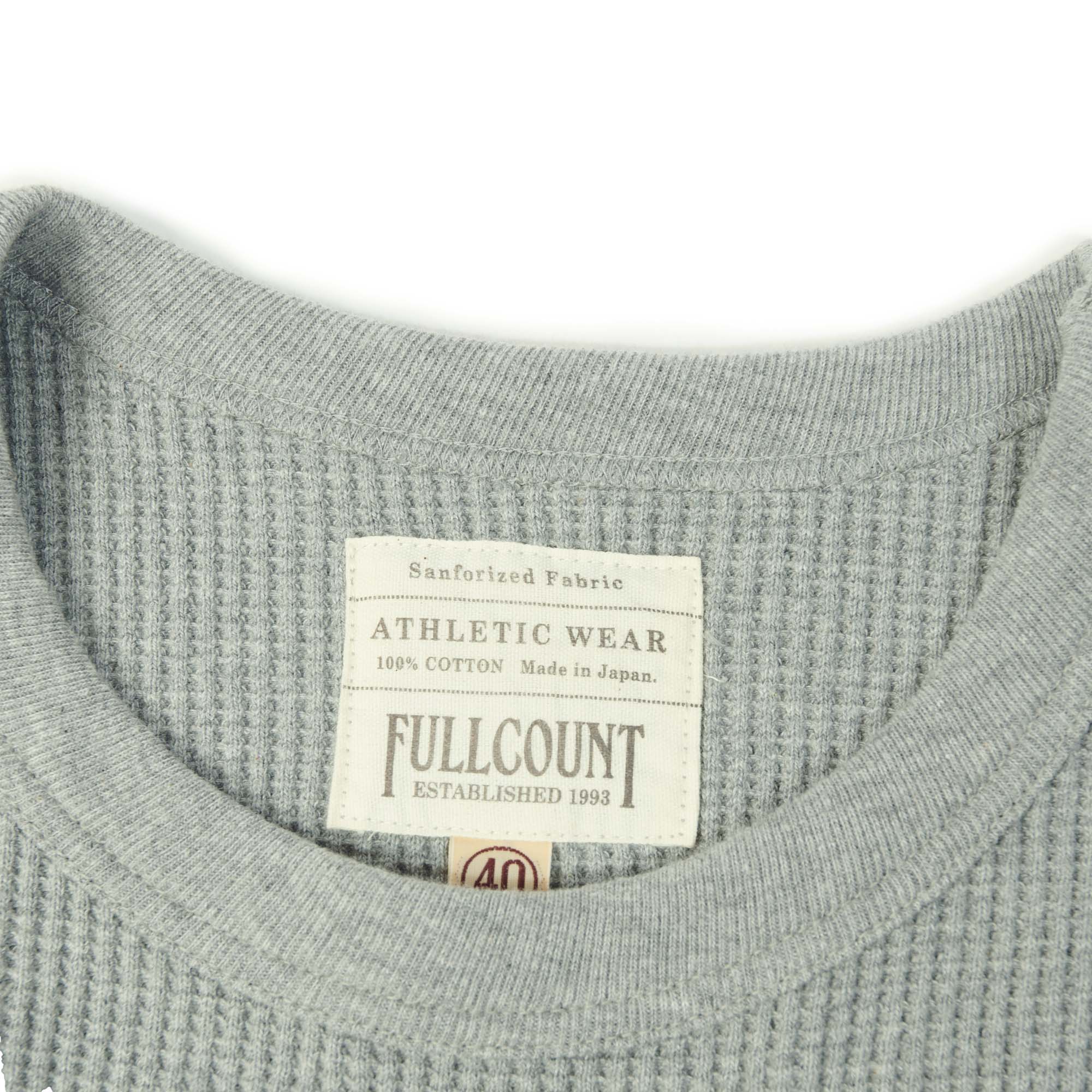 FULLCOUNT 5964 Heavyweight Waffle T-Shirt - Heather Grey