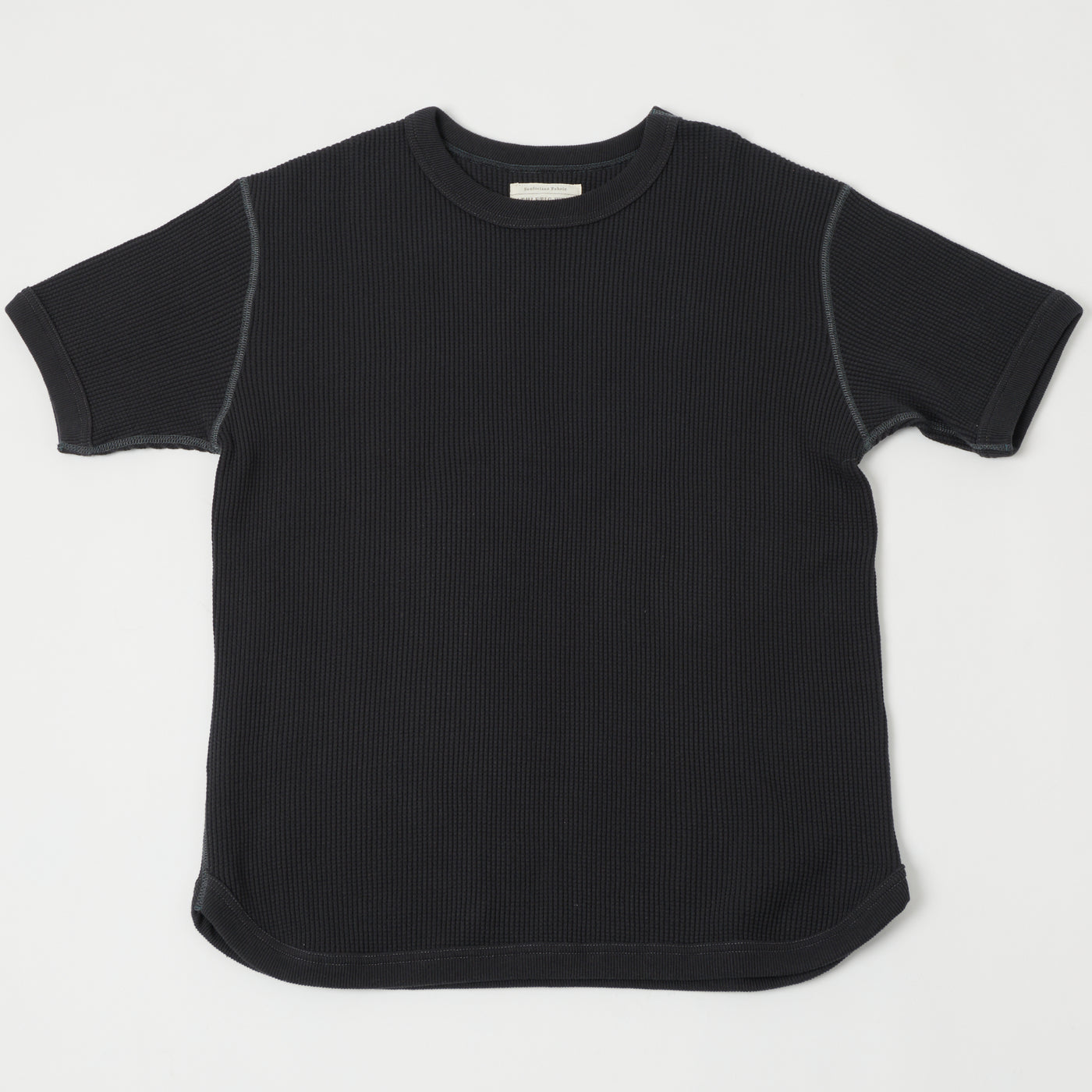 FULLCOUNT 5964S Heavyweight Waffle T-Shirt - Ink Black