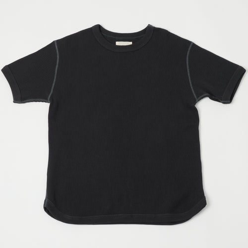 FULLCOUNT 5964S Heavyweight Waffle T-Shirt - Ink Black