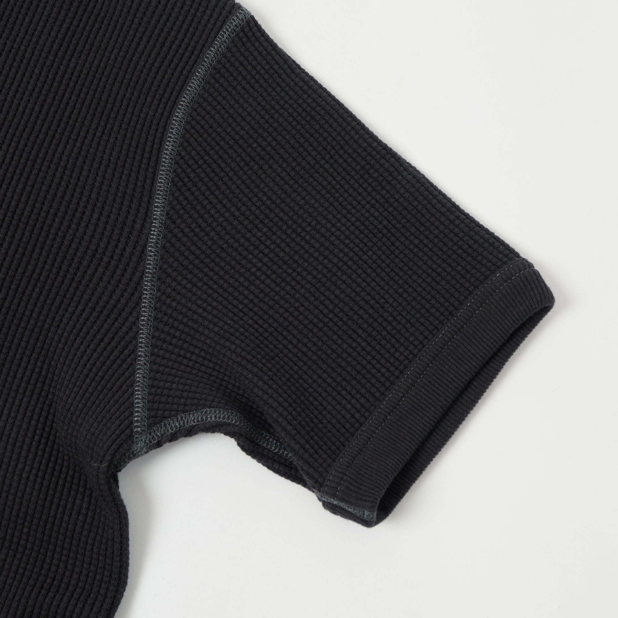 FULLCOUNT 5964S Heavyweight Waffle T-Shirt - Ink Black