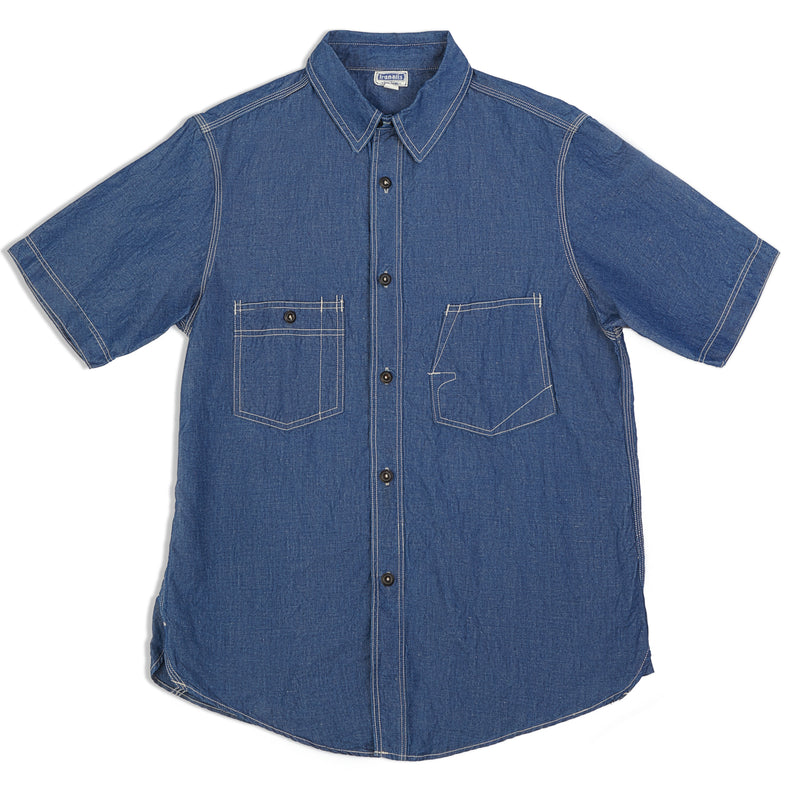 Freewheelers 1923019 Short Sleeve Work Shirt - Indigo