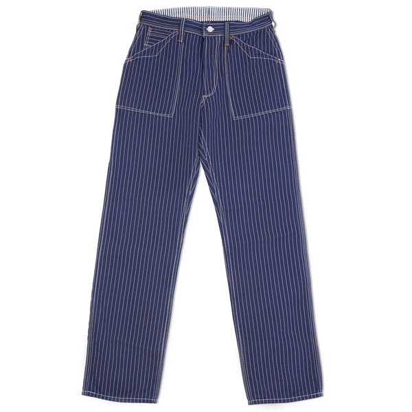 Freewheelers 2112001 Longshoreman Overall - Indigo Wabash Stripe