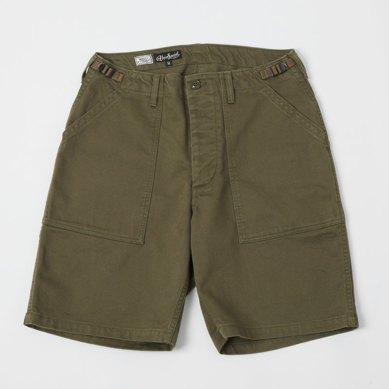 Freewheelers 'Garage Crew' Work Short - Olive