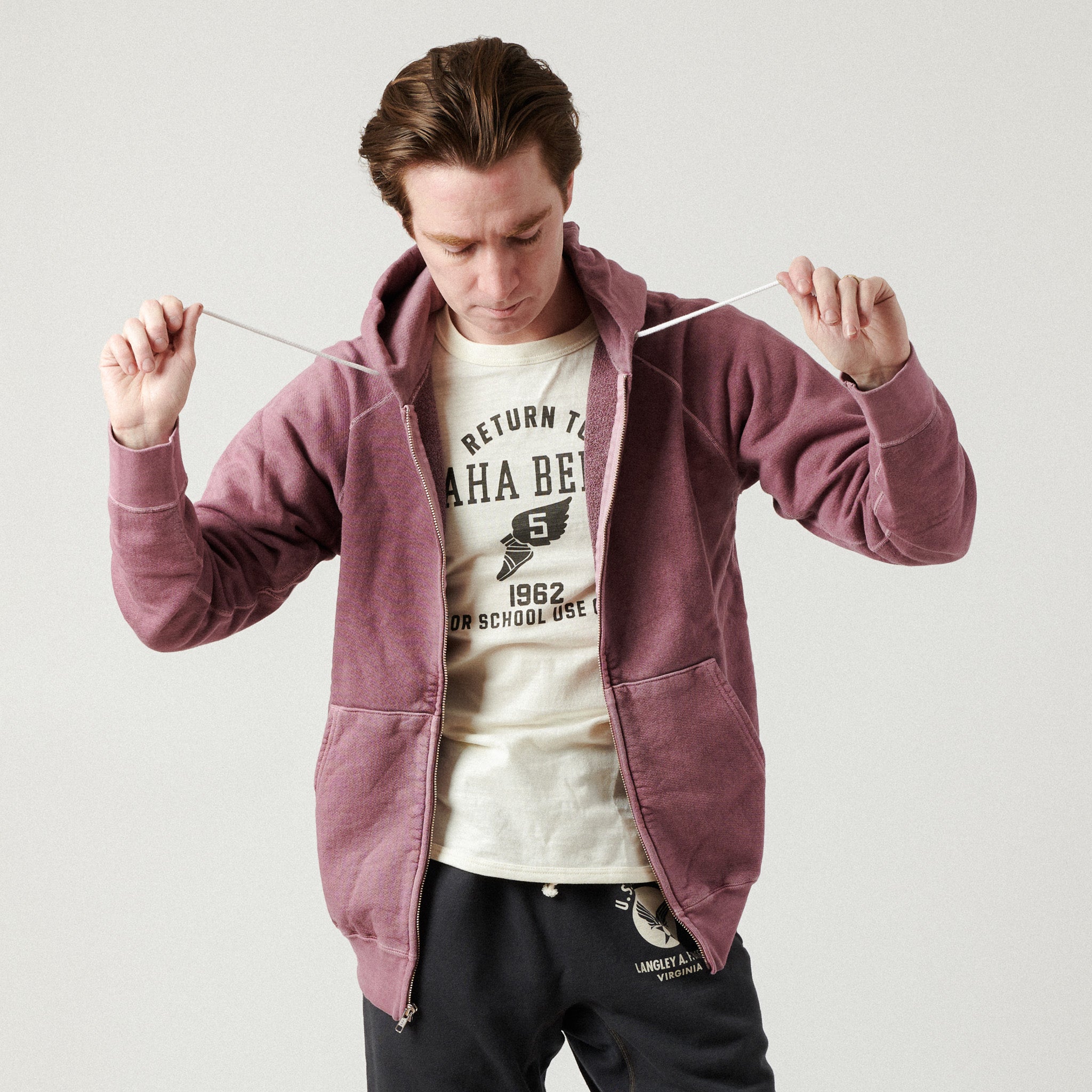 Good On Raglan Sleeve Zip Through Hoodie - Azuki