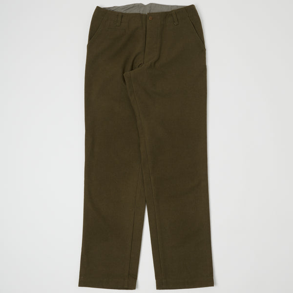 Gorouta 0404 Pleated Wool Trouser - Olive