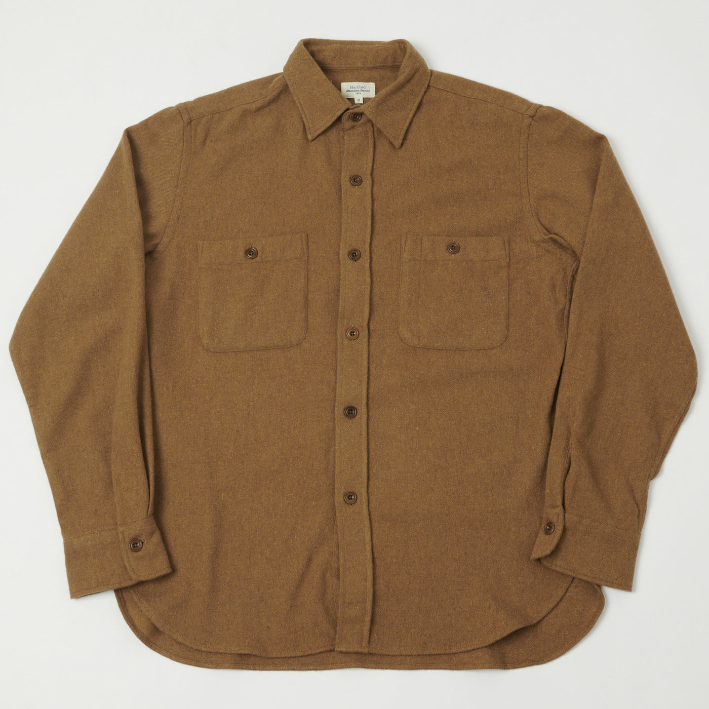 Hartford 'Percey' Wool Shirt - Brown