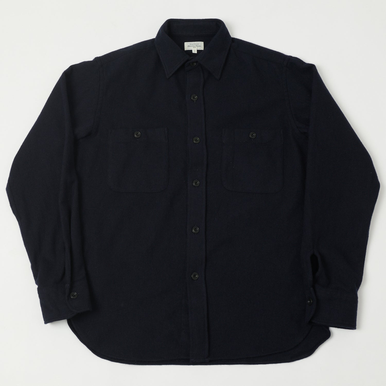 Hartford 'Percey' Wool Shirt - Navy | SON OF A STAG