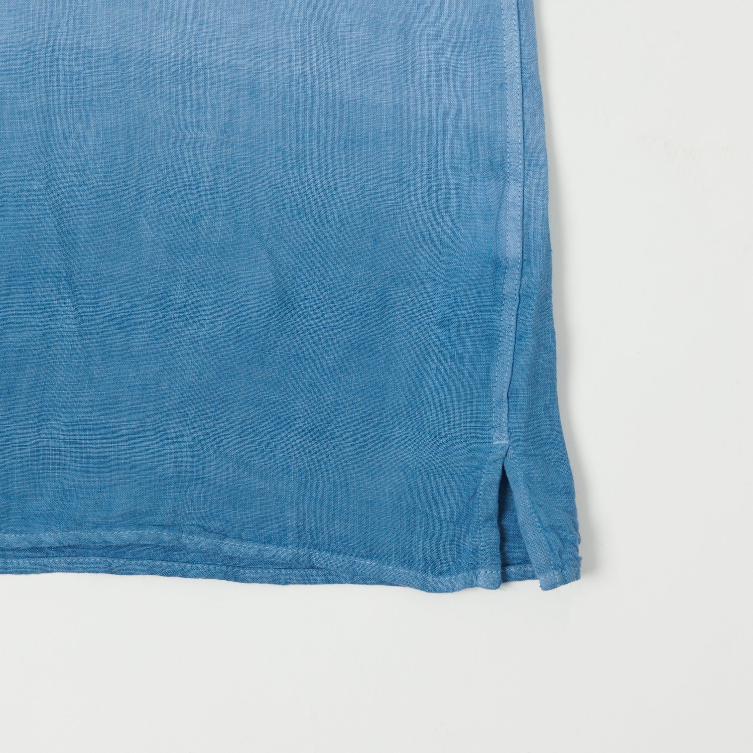 Hartford 'Palm' Camp Collar Linen Shirt - Tie Dye Azur/Nautic Blue
