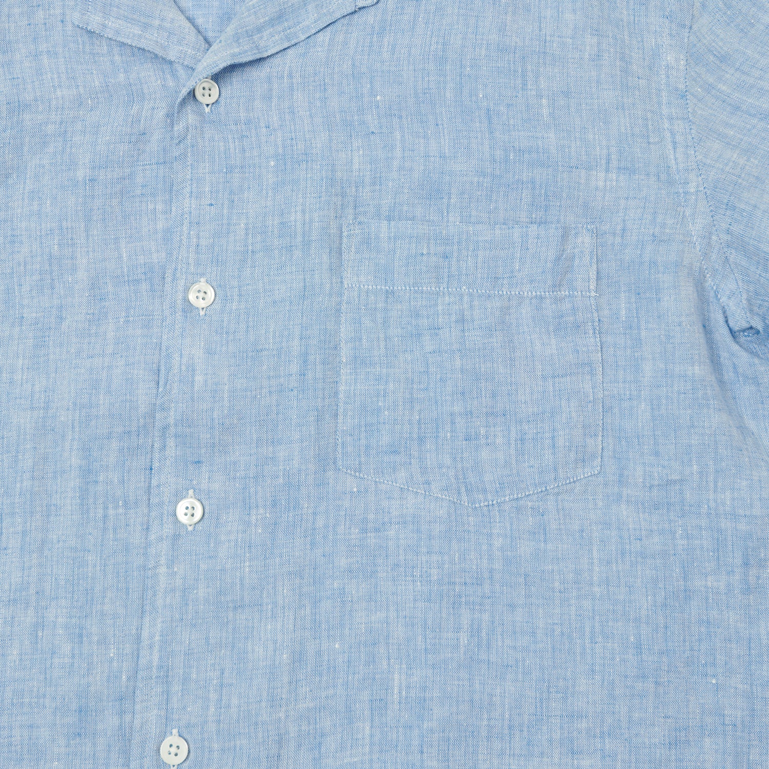 Hartford 'Palm' Camp Collar Linen Shirt - Sky