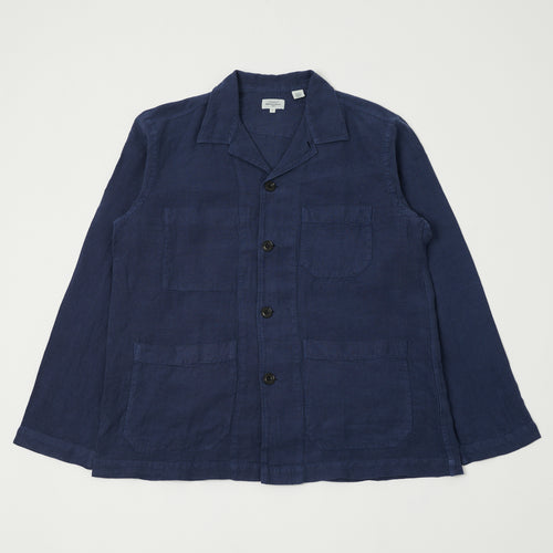 Hartford 'Perry Pat' Linen Work Jacket - Indigo