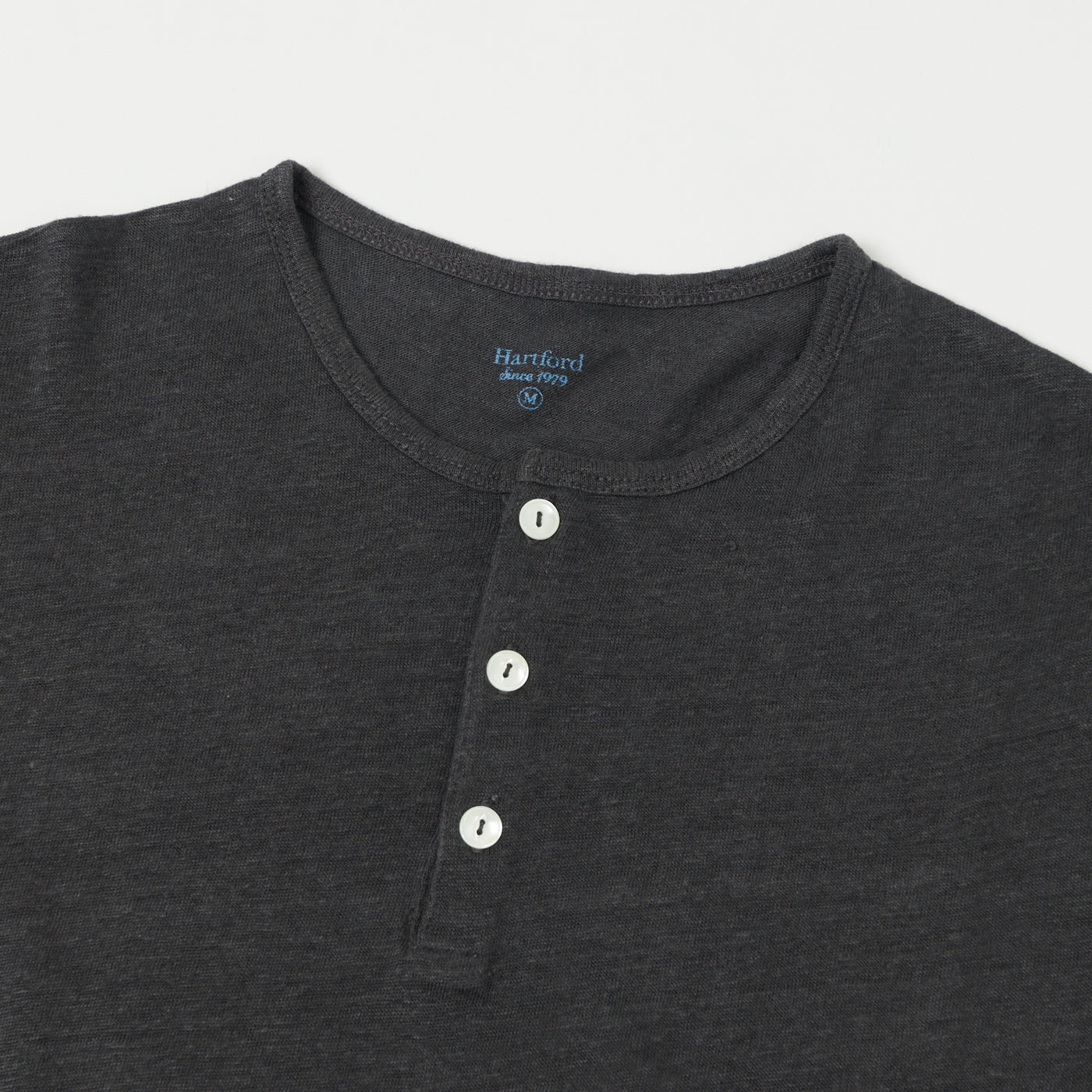 Hartford Linen Henley - Charcoal