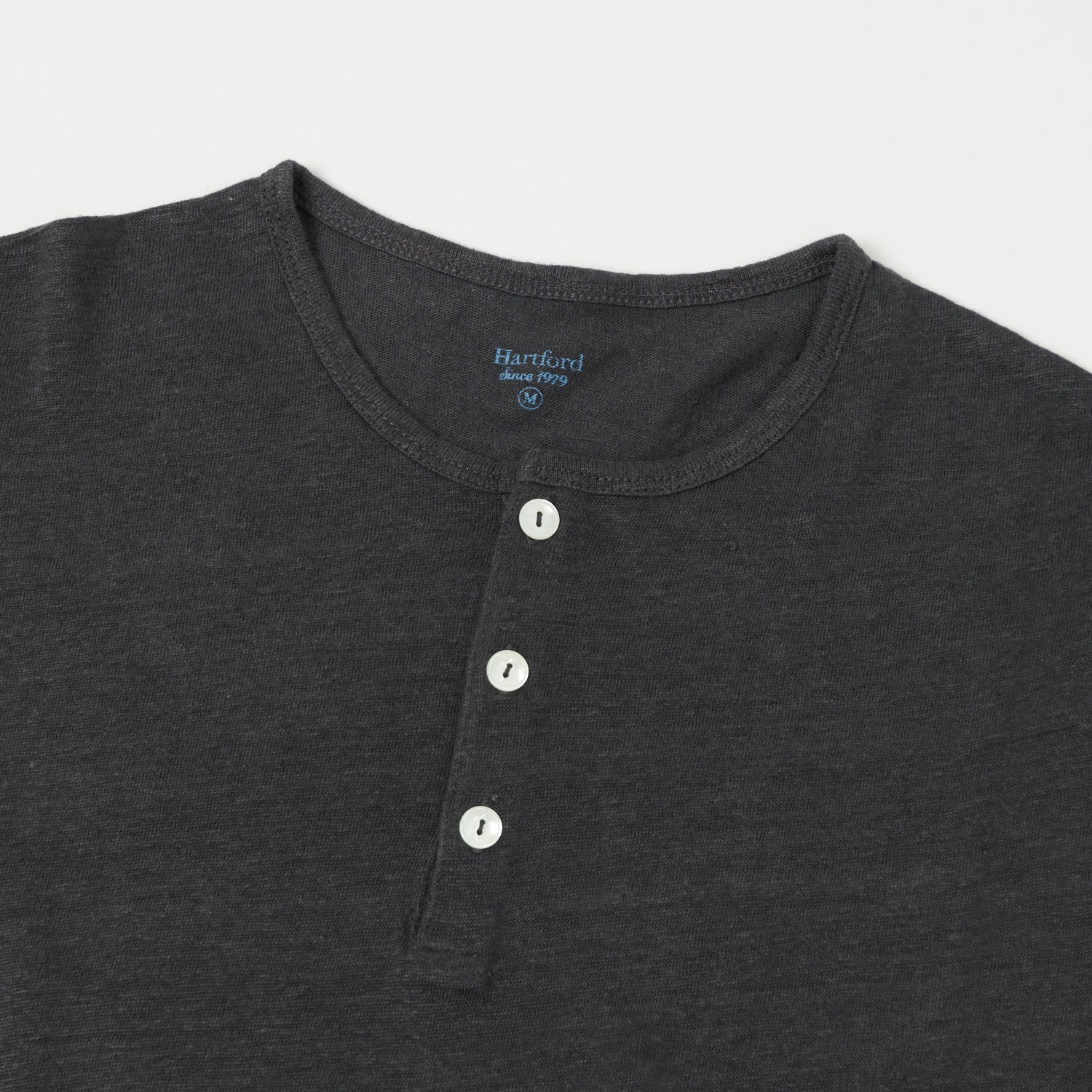 Hartford Linen Henley - Charcoal