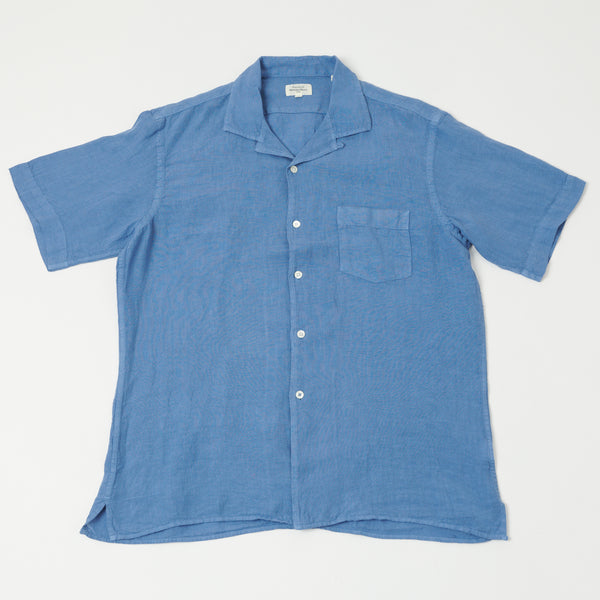 Hartford AZ04001 Linen Short Sleeve Shirt - Nautic Blue