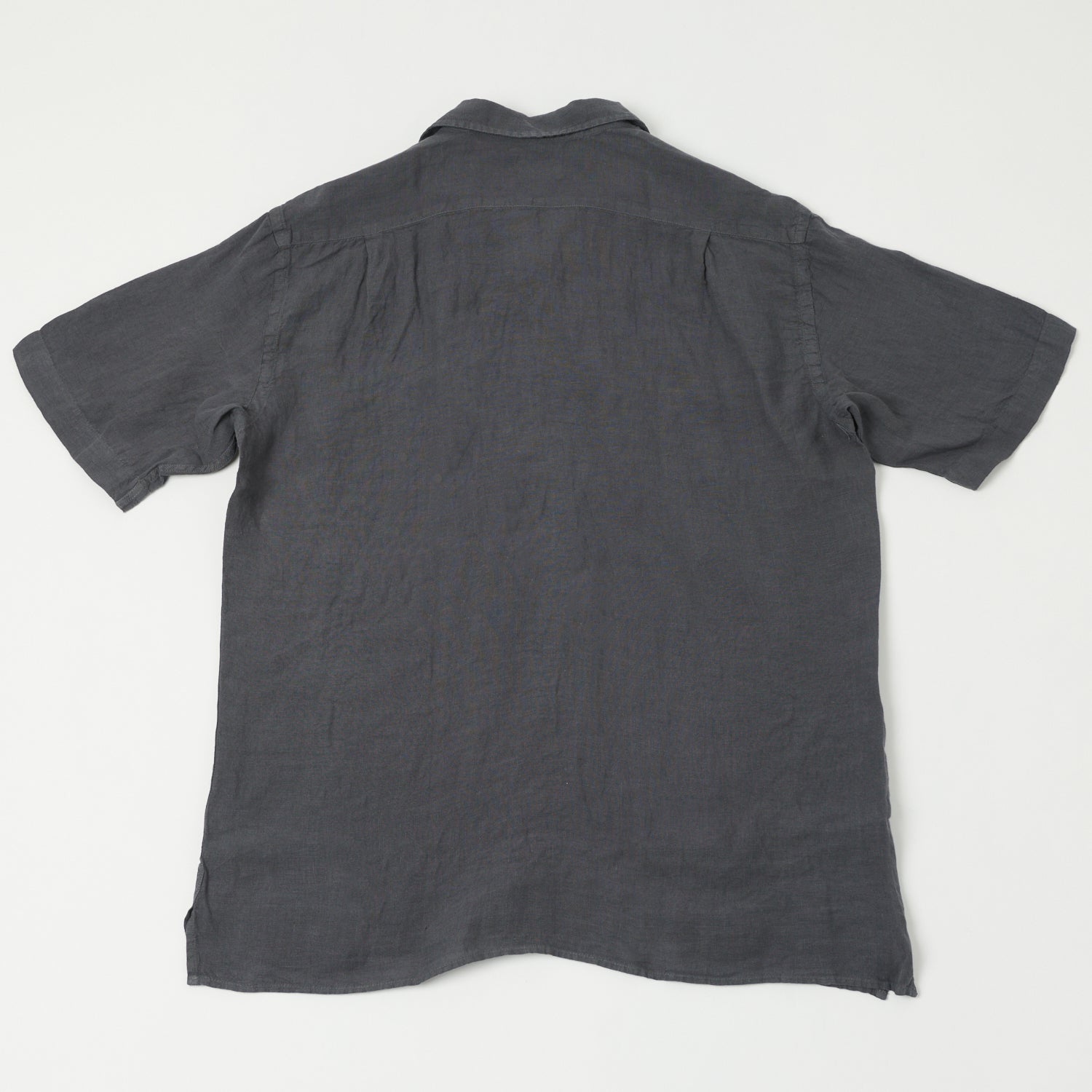 Hartford 'Palm' Camp Collar Linen Shirt - Charcoal