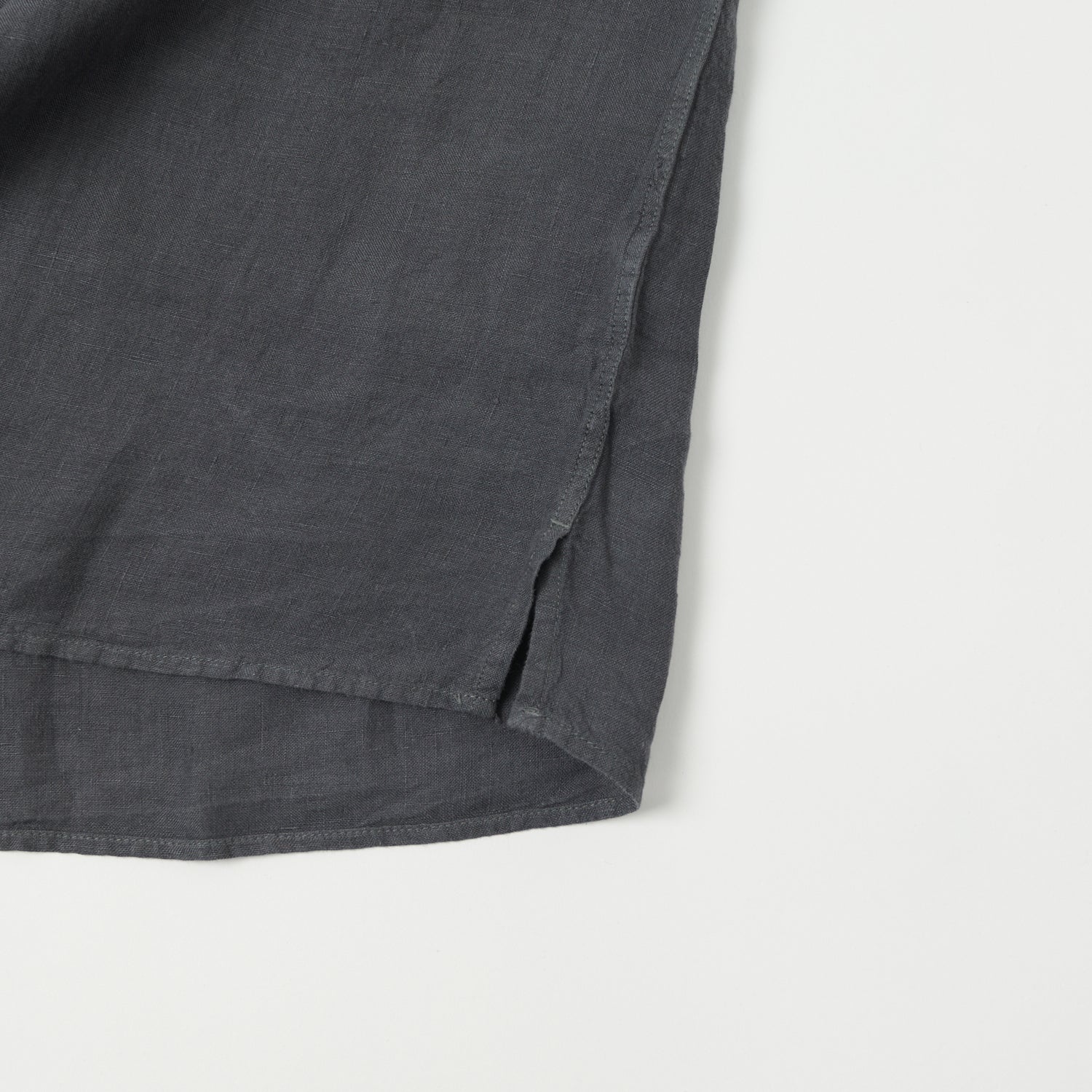 Hartford 'Palm' Camp Collar Linen Shirt - Charcoal