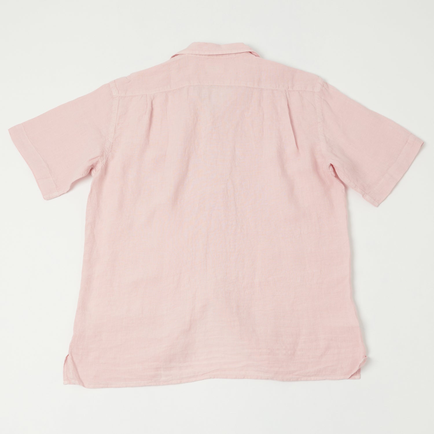 Hartford 'Palm' Camp Collar Linen Shirt - Faded Pink