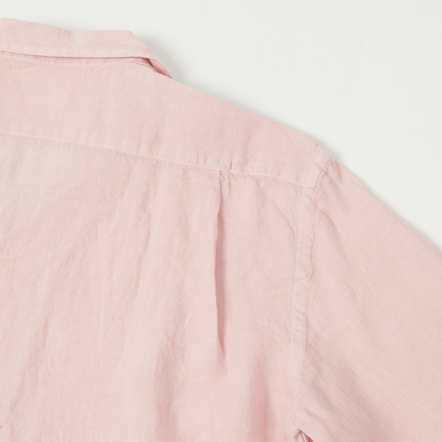 Hartford 'Palm' Camp Collar Linen Shirt - Faded Pink