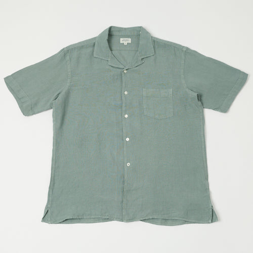 Hartford 'Palm' Camp Collar Linen Shirt - Cactus