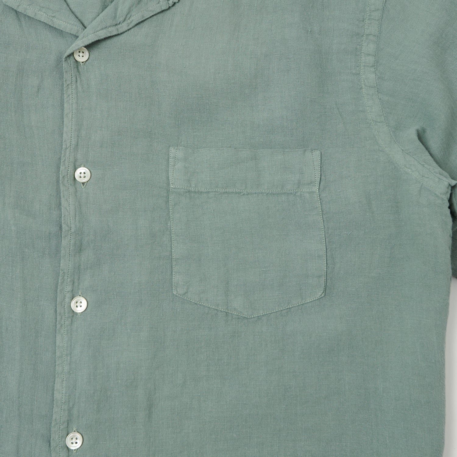 Hartford 'Palm' Camp Collar Linen Shirt - Cactus