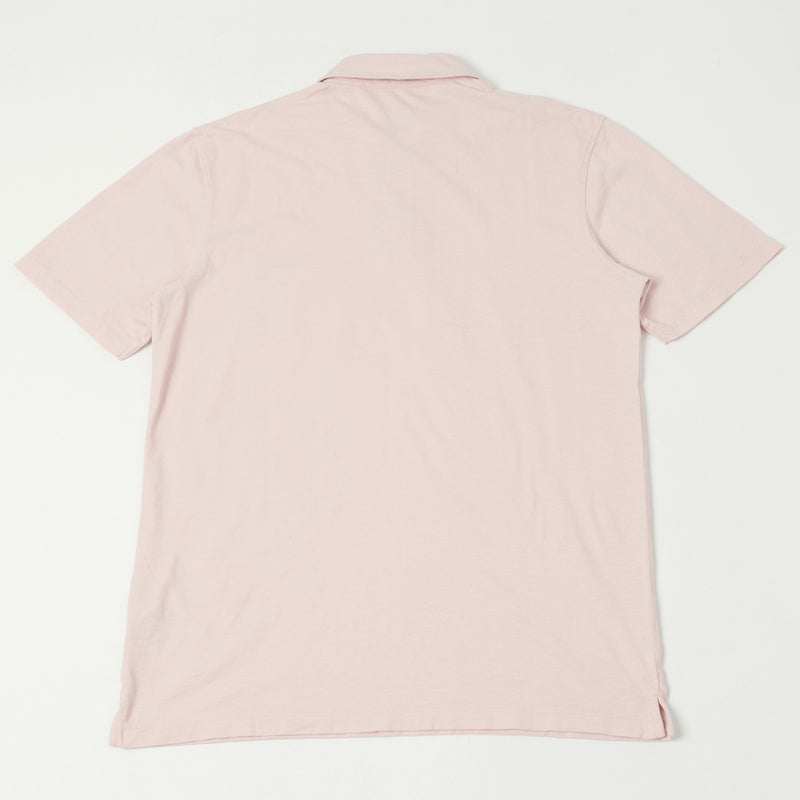 Hartford AZ71303 Slub Short Sleeve Jersey Polo - Faded Pink