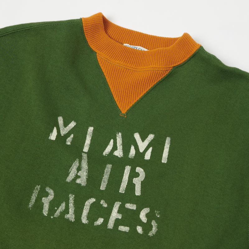 Heller's Cafe HC-M65 Miami Air Races Sweatshirt Dark Green/Orange