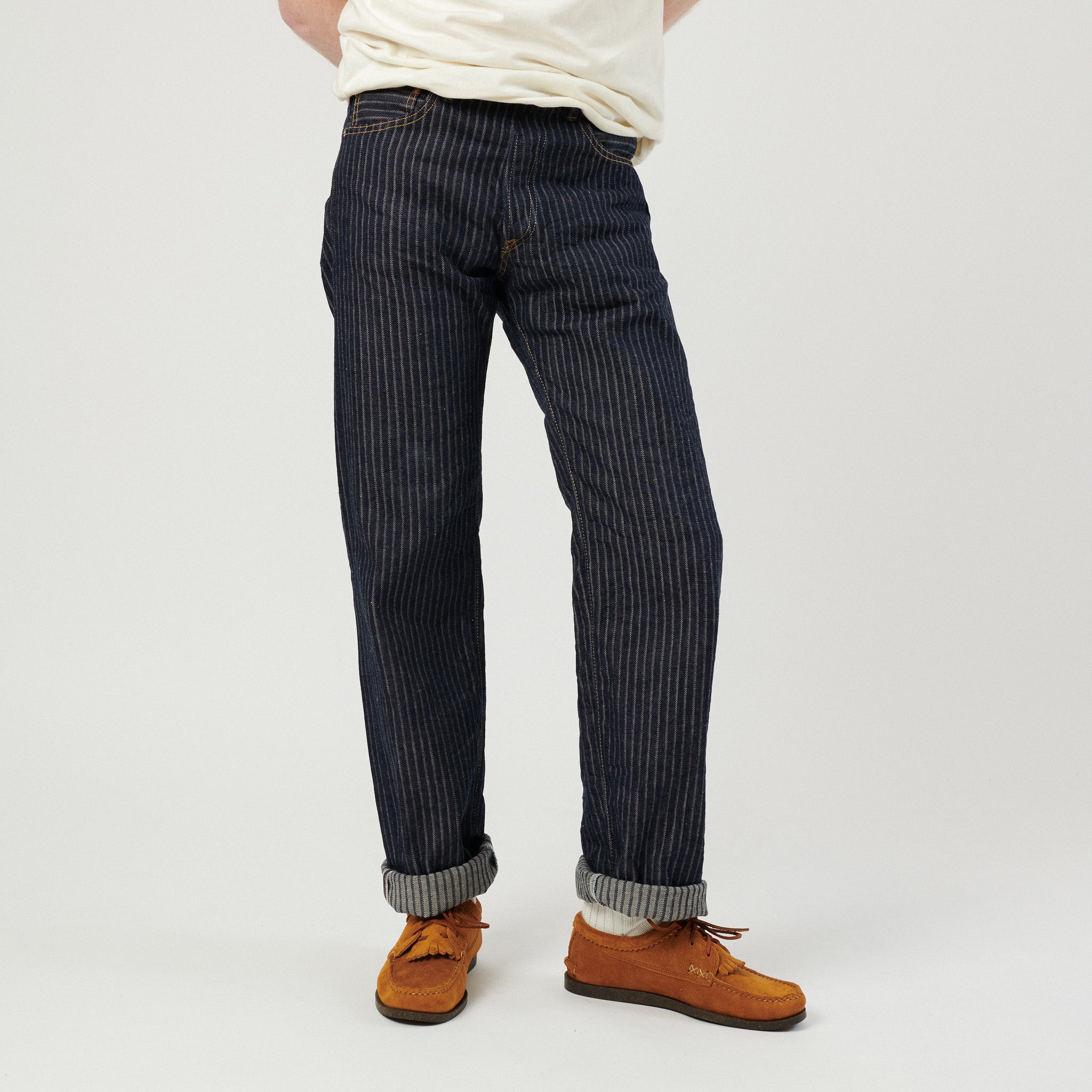 ONI Denim 022-HJS 12oz Drop Needle Wide Straight Jean - One Wash