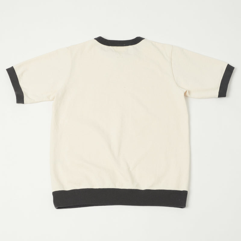 Jackman JM5110 Dotsume Rib Tee - Ecru/Ink Black