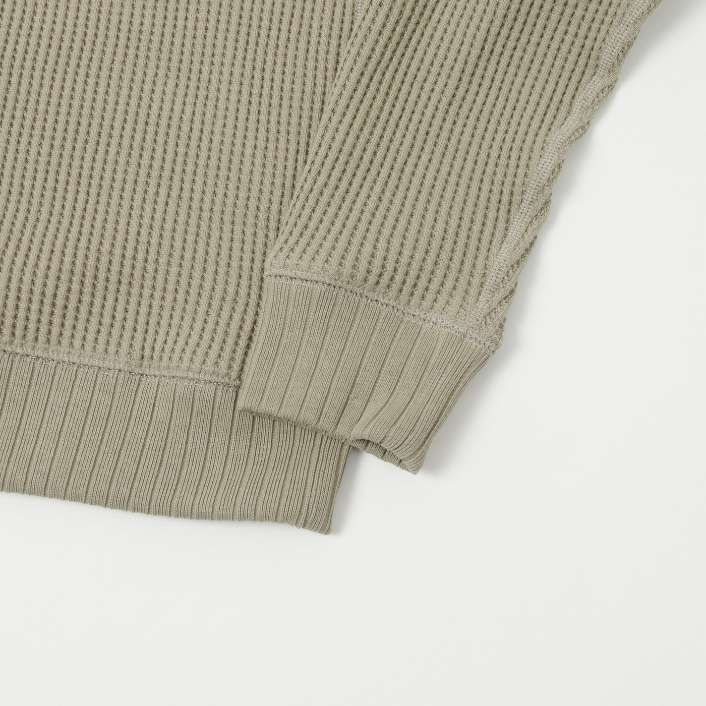 eurokenvy Premium waffle suède jacket Jackman Midneck Waffle Sweatshirt - Shadow Khaki | SON OF A STAG