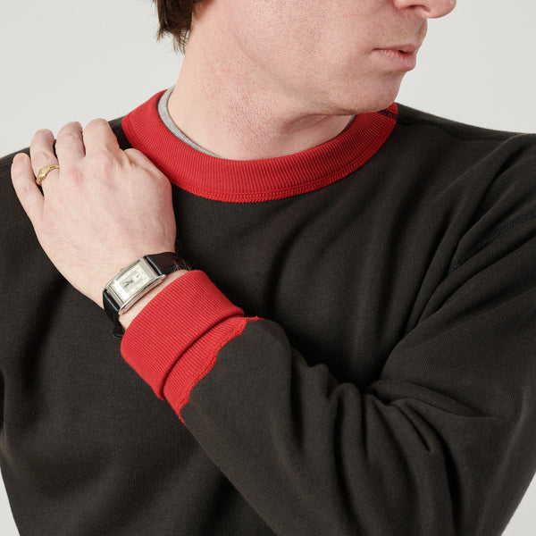 John Gluckow Late 1930/1940's Crew Neck Sweatshirt - Black/Red