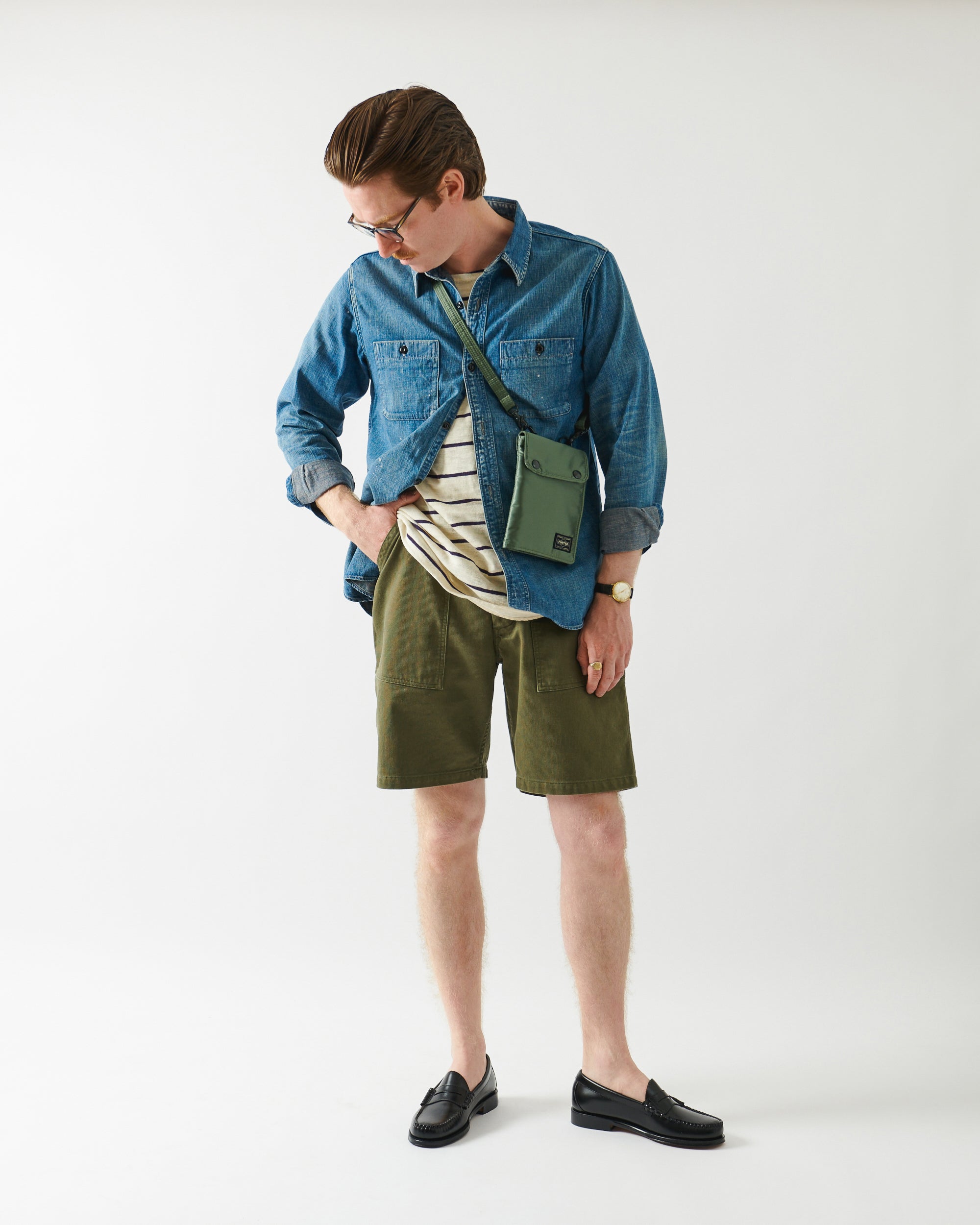 Warehouse & Co 4087 Duck Digger Stripe T-Shirt - Off White/Navy