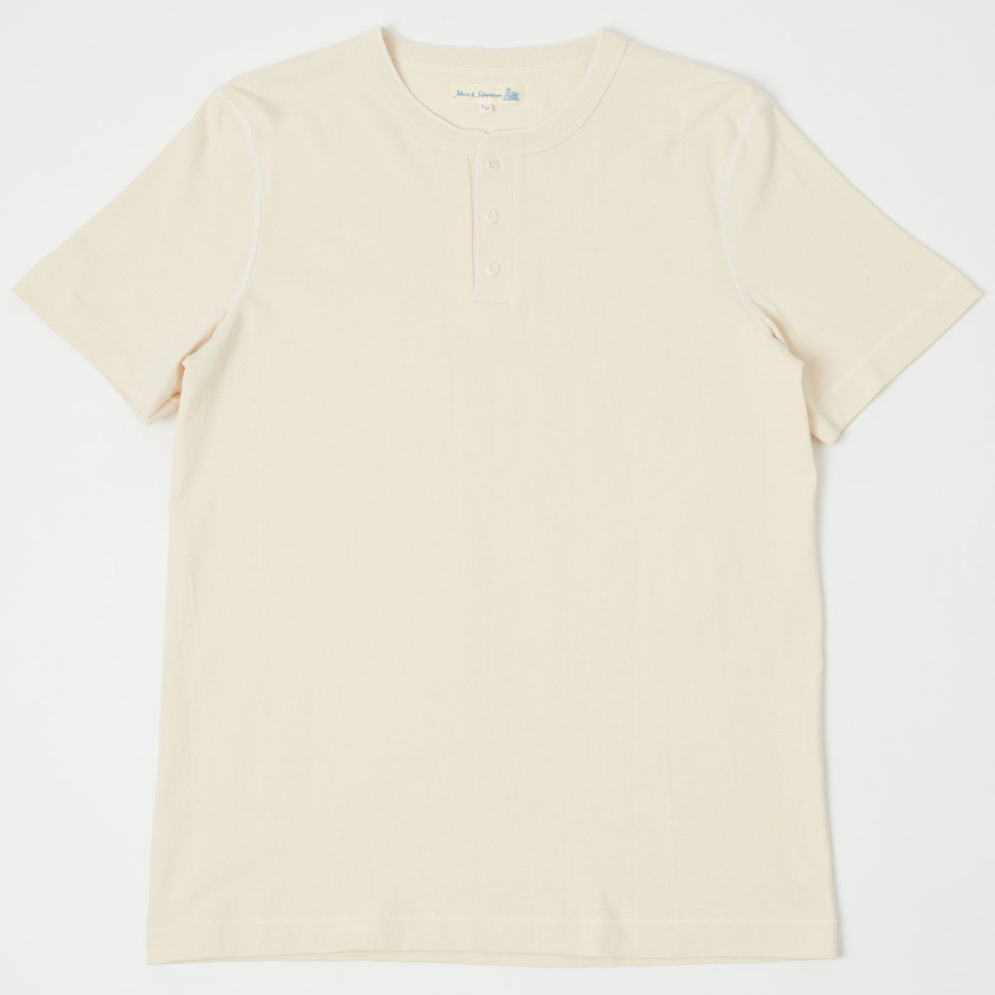 Merz b. Schwanen 204SL Short Sleeve Henley - Nature