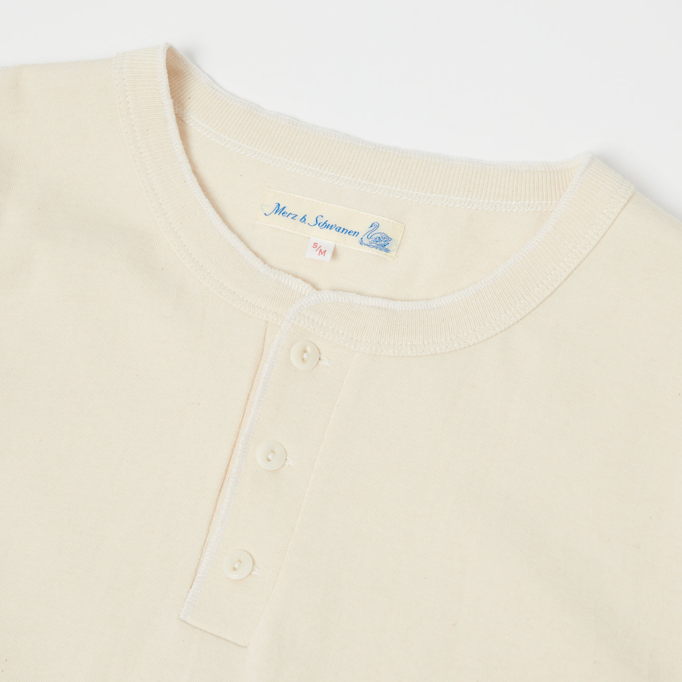 Merz b. Schwanen 204SL Short Sleeve Henley - Nature