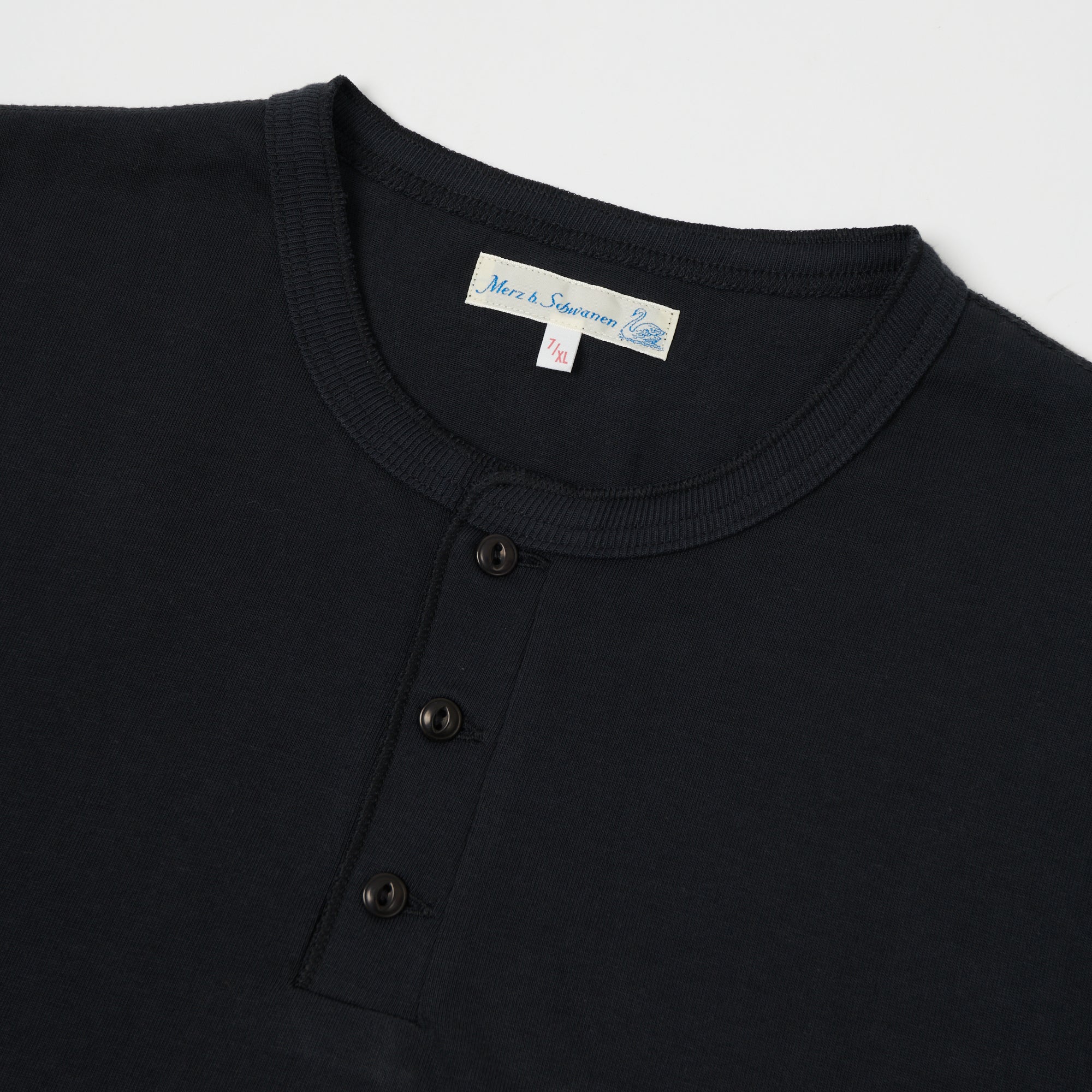 Merz b. Schwanen 204SL Short Sleeve Henley - Charcoal