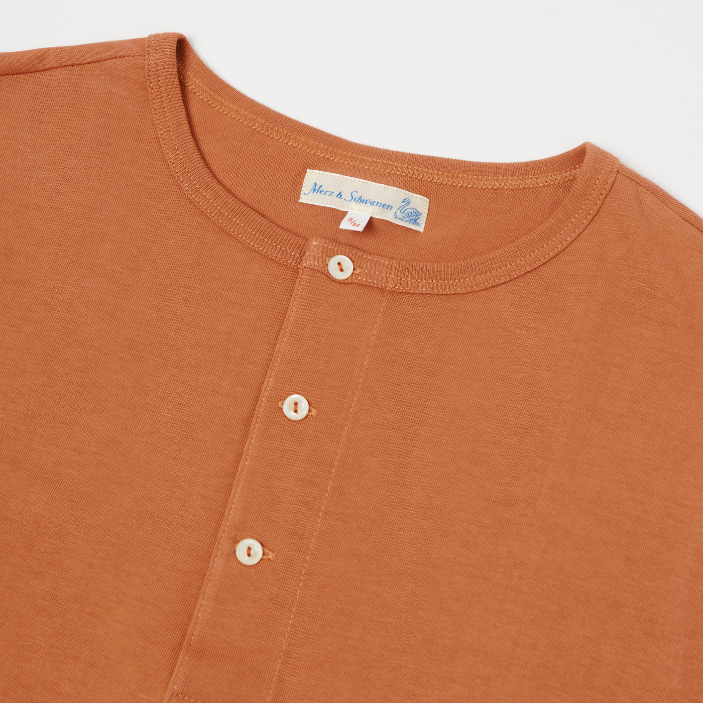 Merz b. Schwanen 207 Short Sleeve Henley - Sunset