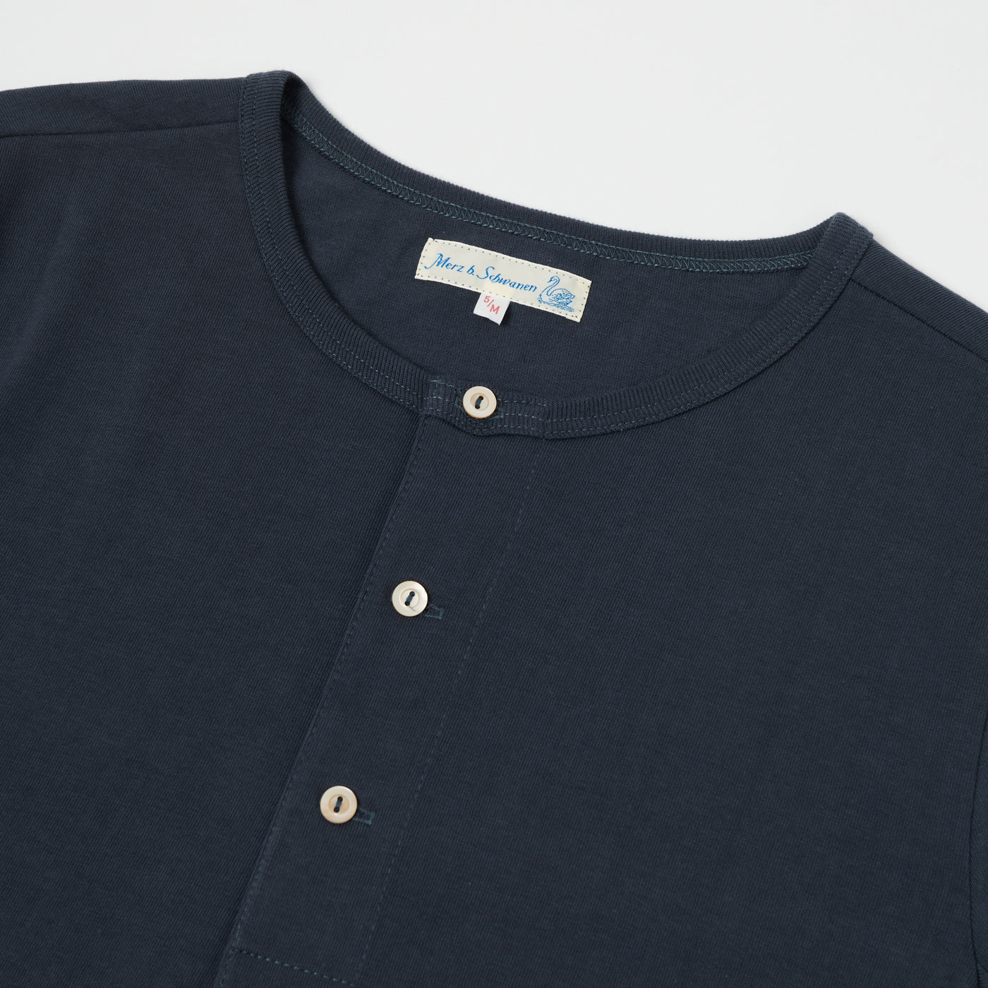 Merz b. Schwanen 207 Short Sleeve Henley - Navy