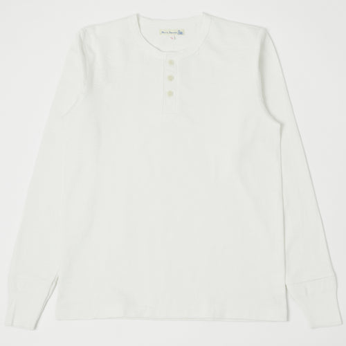 Merz b. Schwanen 2S04 Heavyweight Long Sleeve Henley - White